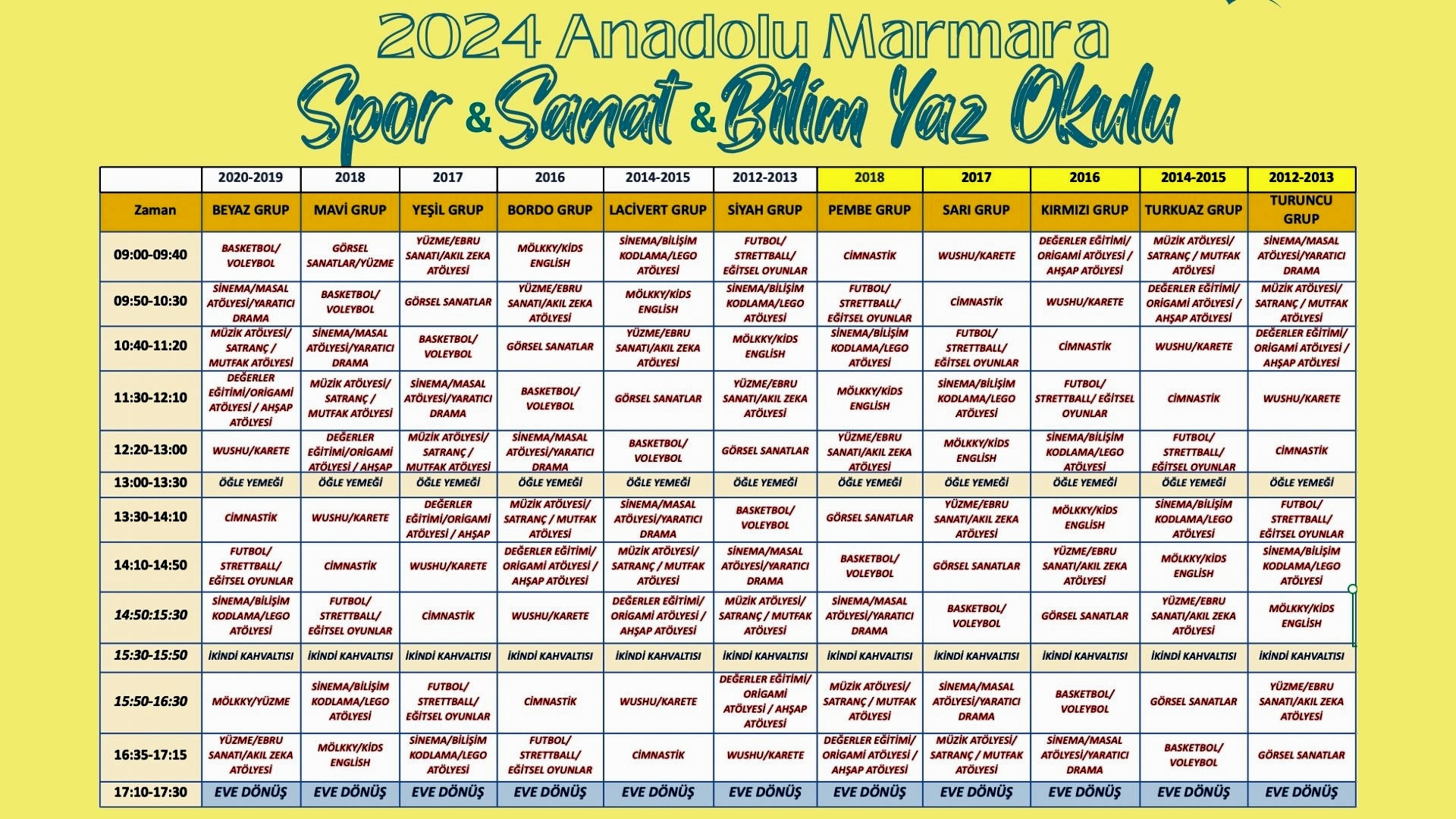 2024 Spor & Sanat & Bilim Yaz Okulu	