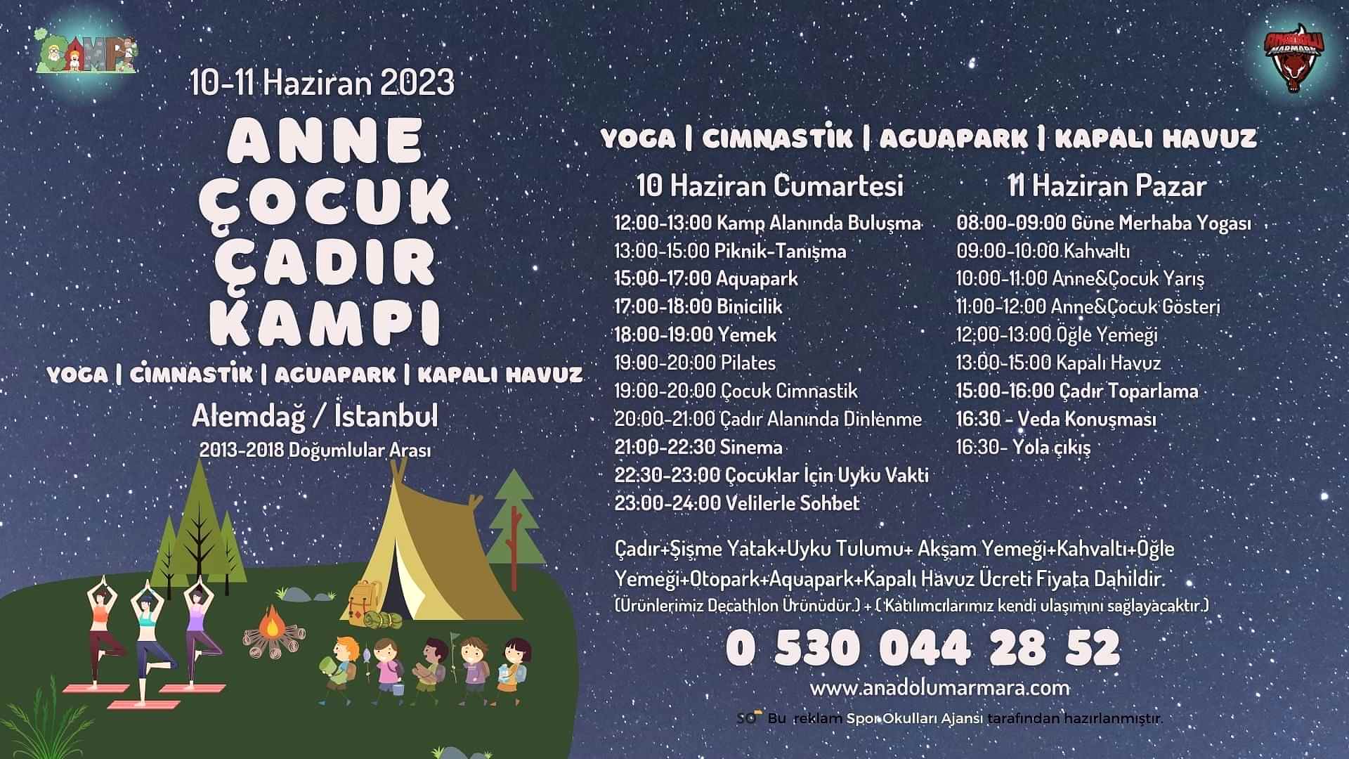 2023 (10-11 Haziran) Anne & Çocuk Çadır Kampı